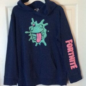 Boys Fortnite Sweatshirt Size 18-20 Navy Blue